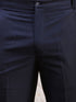Navy Textured Indo Western Set with Trousers for Men