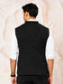 Men Black Abstract Self-Design Regular Nehru Jacket