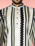 Men Off-White Geometric Plain Regular Length Kurta