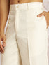 Cream Zari Work Indo Western Set with Wide Leg Pants