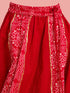 vastramayGirls Ethnic Cotton Cambric Red Bandhani Printed Lehenga Choli Set with Organza Dupatta