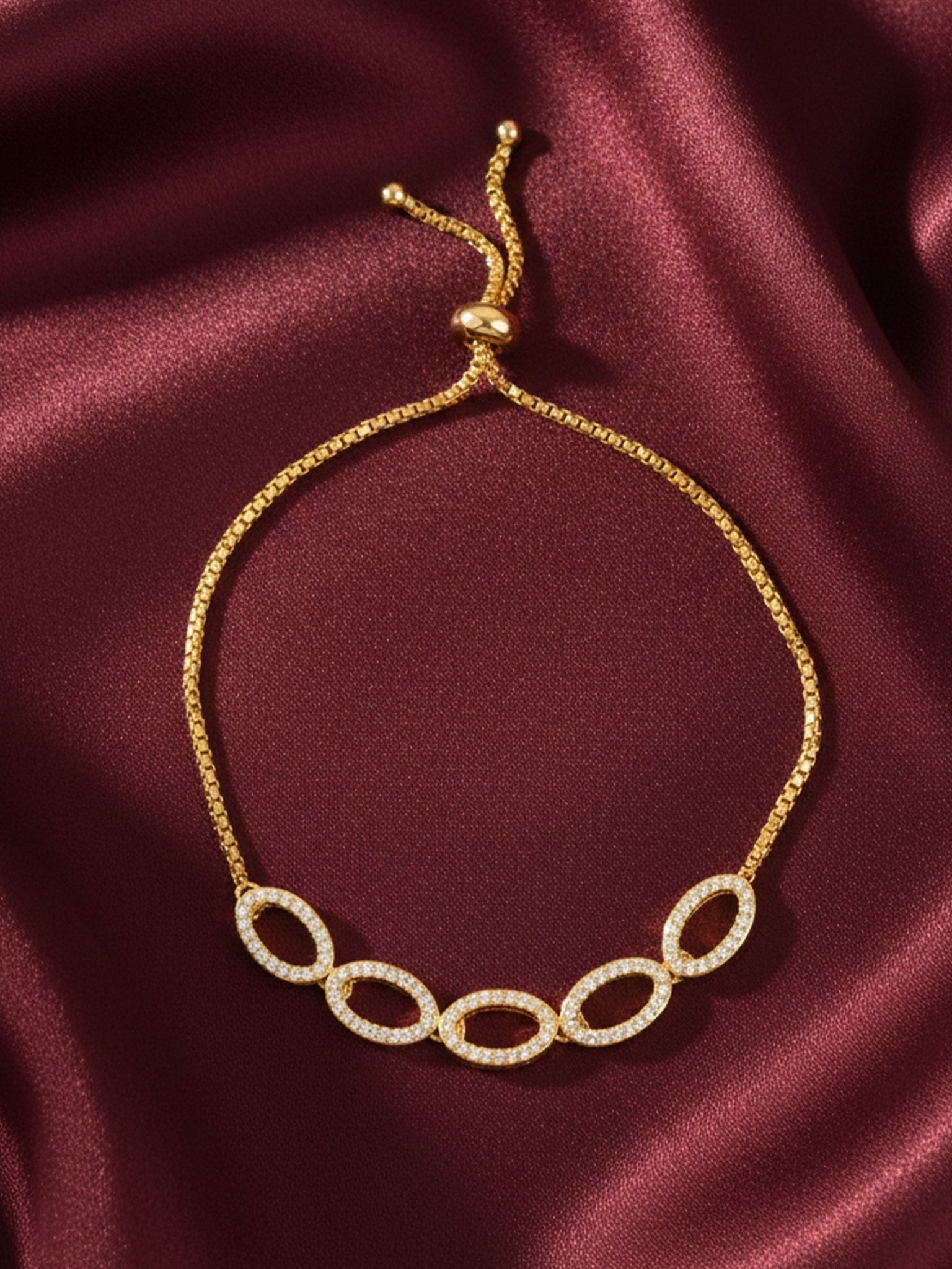 vastramayGold Plated American Diamond Bracelet for Women