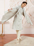 vastramayMen Grey Silk Blend Embroidered Dupatta