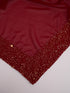 vastramayMen Maroon Georgette Sequin Embroidered Dupatta