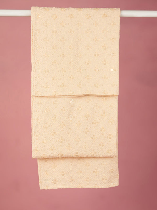vastramayMen Peach Silk Blend Embroidered Dupatta