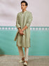 vastramayMen Pista Green Silk Blend Embroidered Dupatta
