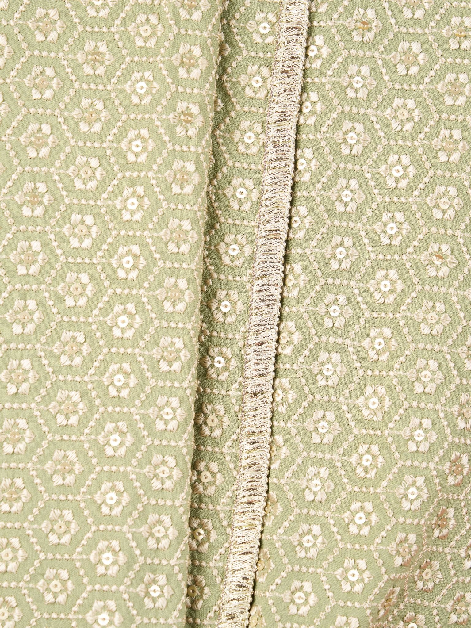 vastramayMen Pista Green Silk Blend Embroidered Dupatta