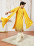 vastramayMen Yellow Georgette Sequin Embroidered Dupatta