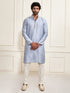 vastramayMen's Aqua Silk Blend Kurta Pyjama Set