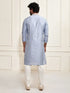 vastramayMen's Aqua Silk Blend Kurta Pyjama Set