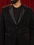 vastramayMen's Black Cutdana Work Geometric Notch Collar Wedding Blazer