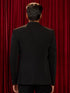 vastramayMen's Black Cutdana Work Geometric Notch Collar Wedding Blazer