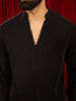 vastramayMen's Black Imported Suiting Sequin Bead Kurta & Straight Pant 2 - Piece Set