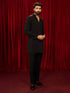 vastramayMen's Black Imported Suiting Sequin Bead Kurta & Straight Pant 2 - Piece Set