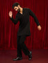 vastramayMen's Black Imported Suiting Sequin Bead Kurta & Straight Pant 2 - Piece Set