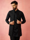 vastramayMen's Black Maharaja Jacquard Nehru Jacket