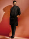 vastramayMen's Black Silk Blend Kurta Pyjama Set