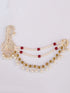 vastramayMen's Gold & Maroon Kundan Polki Kalangi