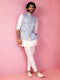 vastramayMen's Grey Nehru Jacket Set