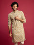 vastramayMen's Mint Green Cotton Blend Digital Print Sequin Long Kurta