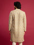 vastramayMen's Mint Green Cotton Blend Digital Print Sequin Long Kurta