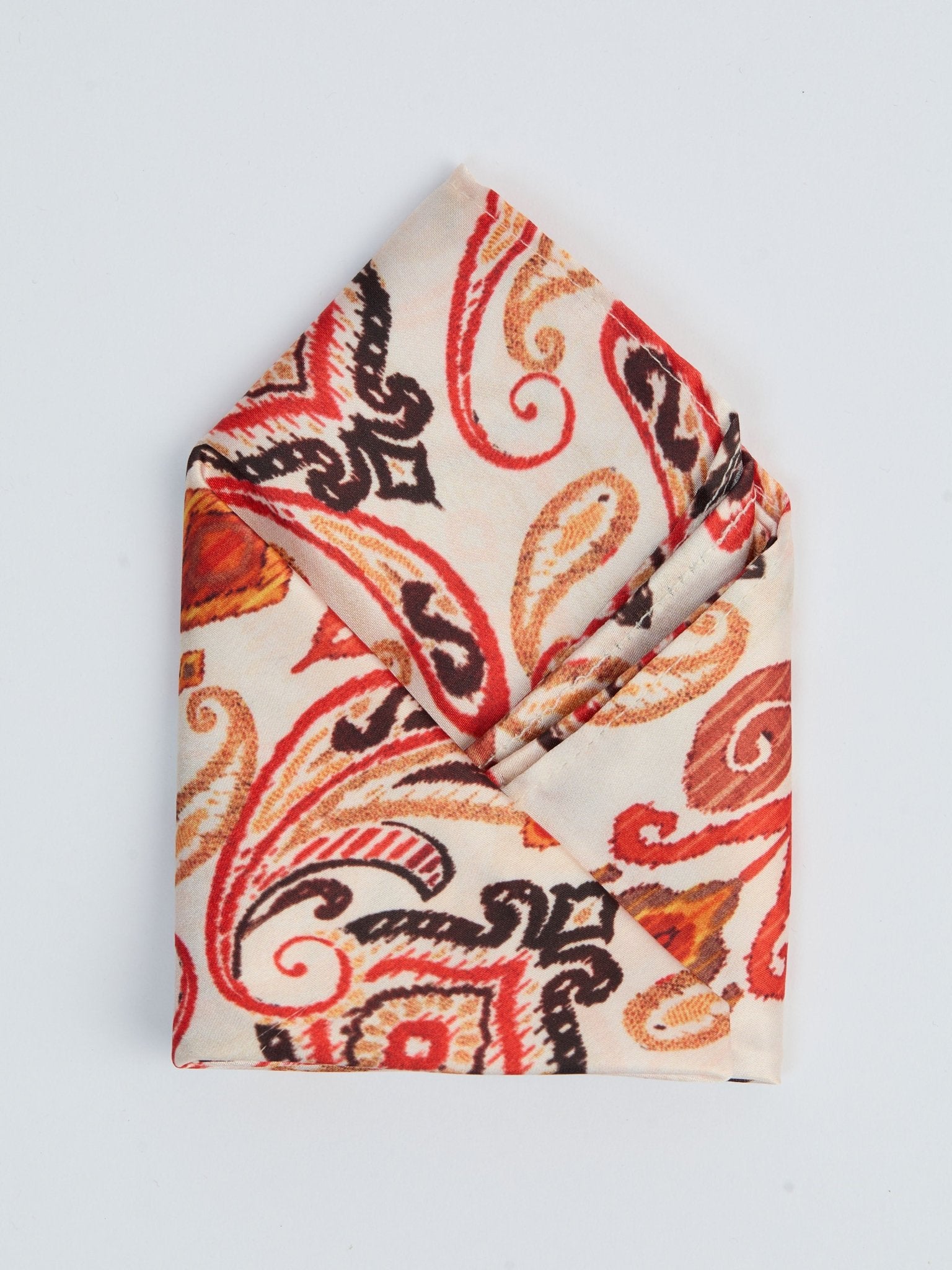 Men's Multicolour Printed Silk Pocket Square