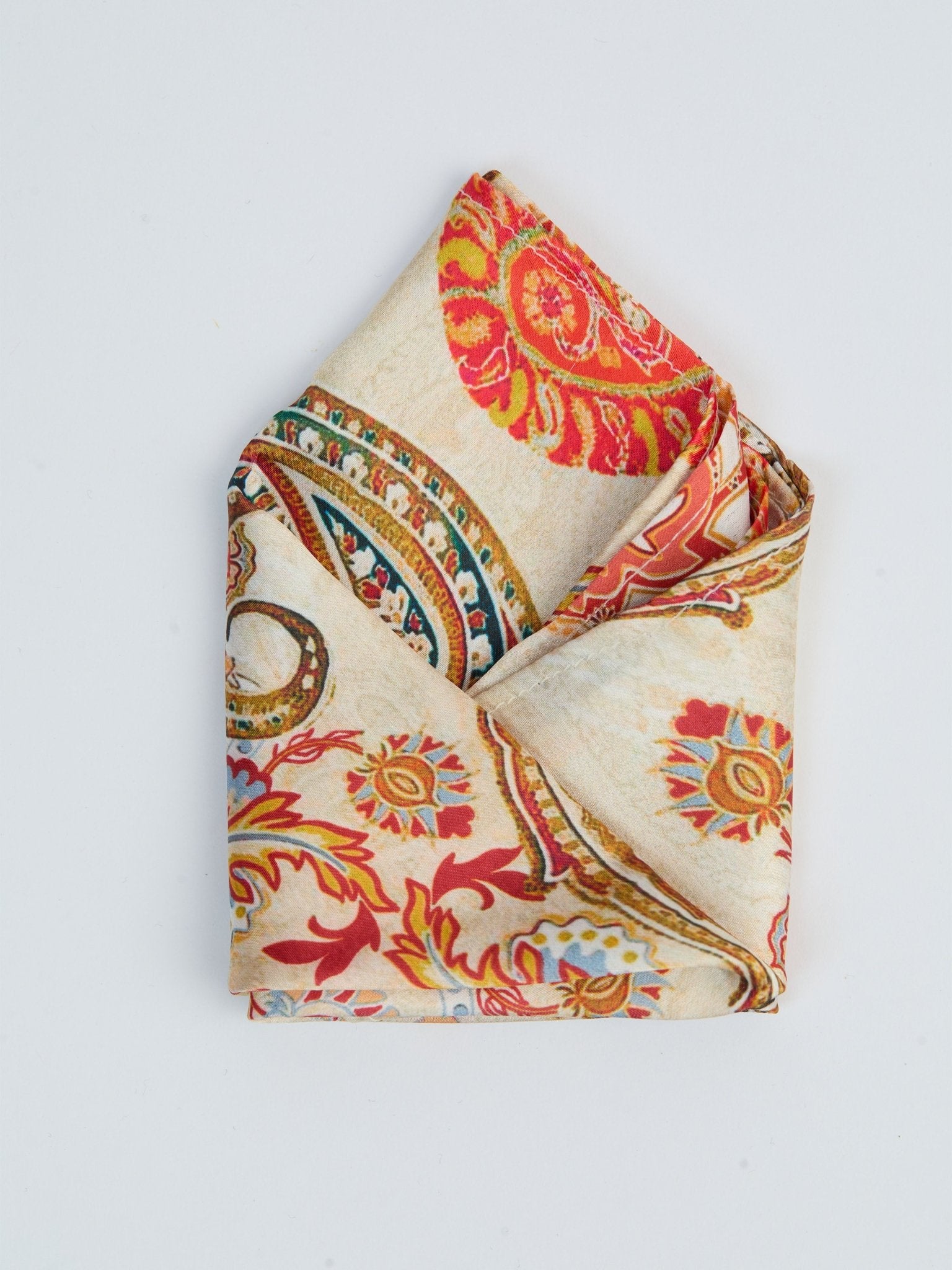 Men's Multicolour Printed Silk Pocket Square