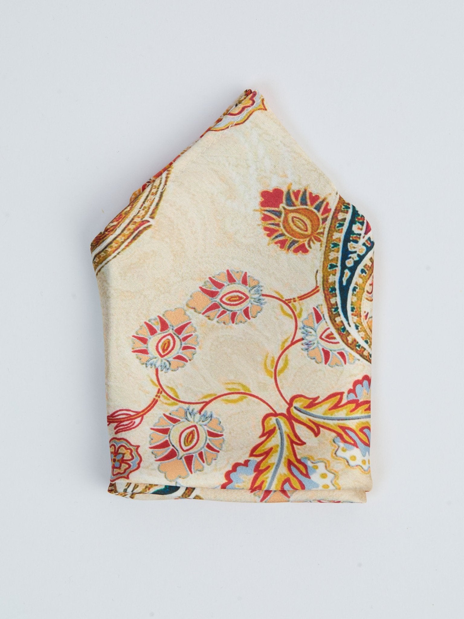 Men's Multicolour Printed Silk Pocket Square