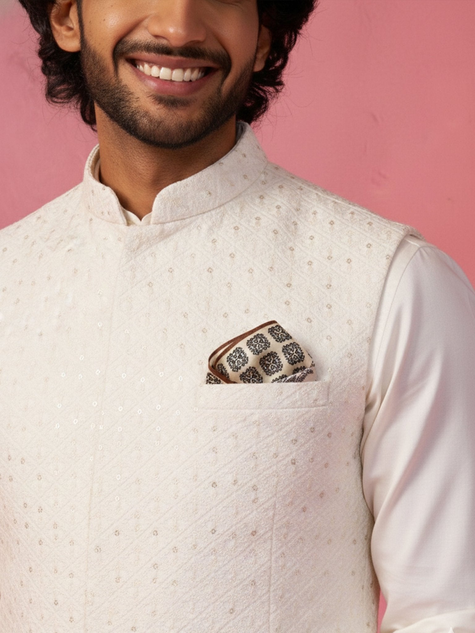 Men's Multicolour Printed Silk Pocket Square
