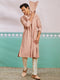 vastramayMen's Peach Chikankari Rayon Kurta with Cream Pyjama & Peach Embroidered Dupatta