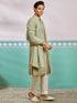 vastramayMen's Pista Green Chikankari Rayon Kurta with Cream Pyjama & Pista Embroidered Dupatta