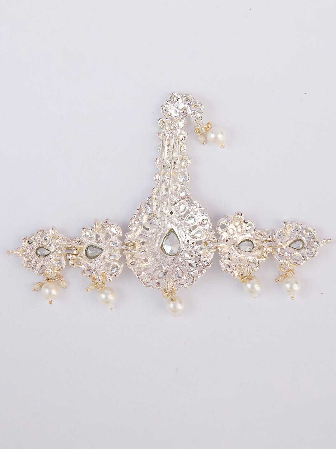 vastramayMen's Silver Kundan Polki Kalangi