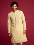 vastramayMen's Yellow Faux Georgette Thread Embroidered Long Kurta