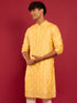 vastramayMen's Yellow Silk Blend Kurta