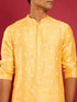vastramayMen's Yellow Silk Blend Kurta