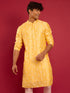 vastramayMen's Yellow Silk Blend Kurta