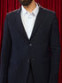 vastramayMen's's Navy Blue Solid Lachka Imported Suiting Blazer