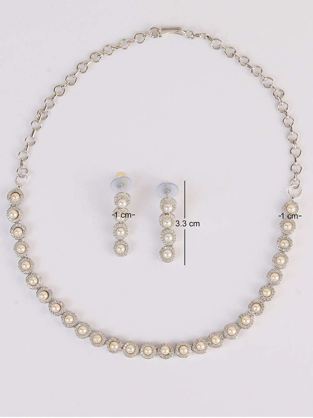 vastramaySilver Plated American Diamond Necklace for Women