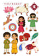 Vastramay Rakhi Festive Kids Sticker Sheet – Ethnic Indian Characters, Cow & Elephant Stickers for Craft & Decoration