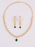 vastramayWomen's Gold & Green Rhodium Plated Necklace
