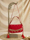 vastramayWomen's Red Handcrafted Potli Clutch