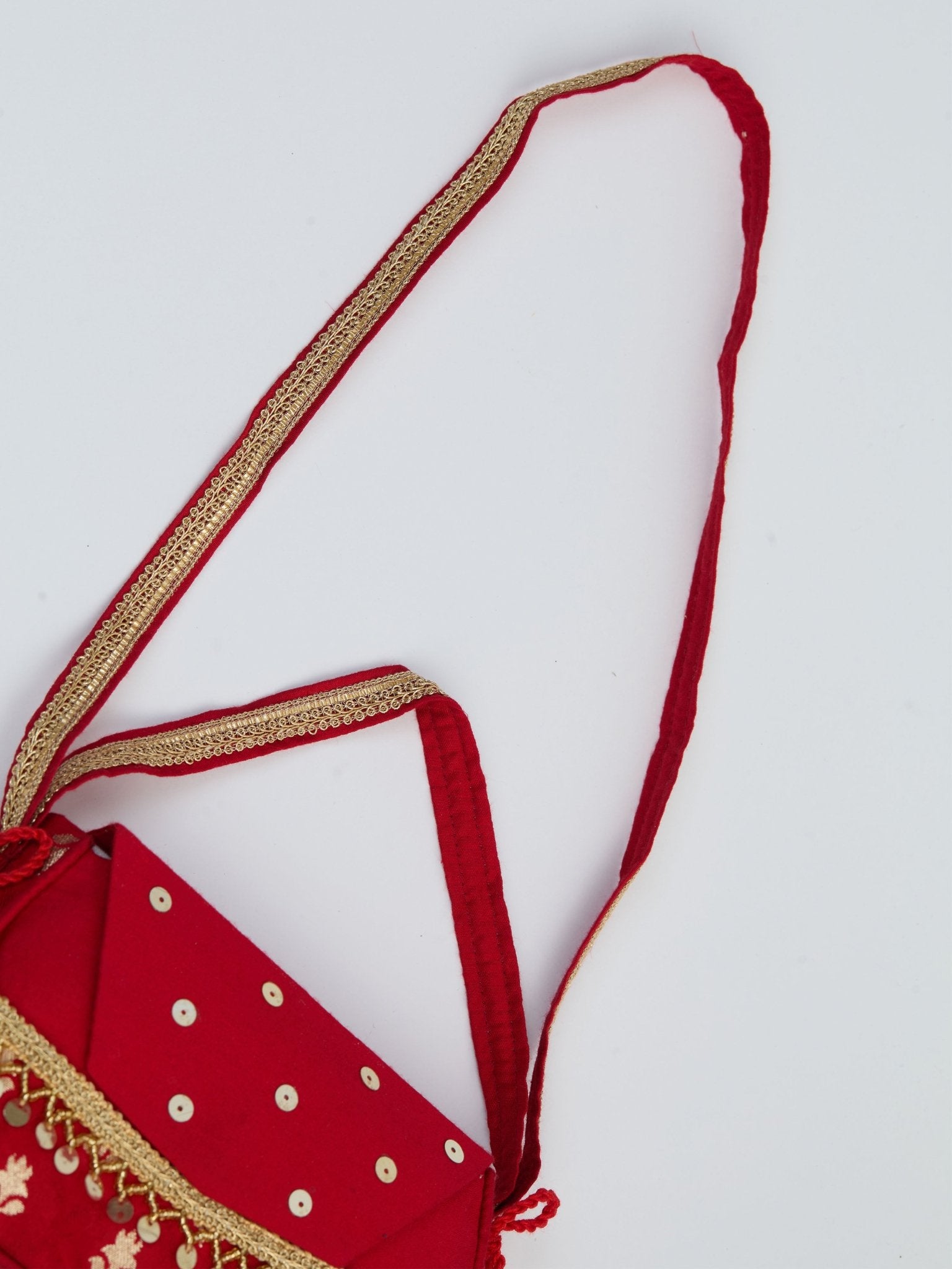 vastramayWomen's Red Handcrafted Potli Clutch