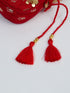 vastramayWomen's Red Handcrafted Potli Clutch