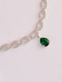 vastramayWomen's Silver & Green Rhodium Plated Necklace