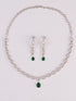 vastramayWomen's Silver & Green Rhodium Plated Necklace