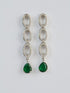 vastramayWomen's Silver & Green Rhodium Plated Necklace