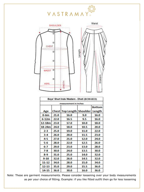 Vastramay Boy's Blue Jute Blend Sherwani Set