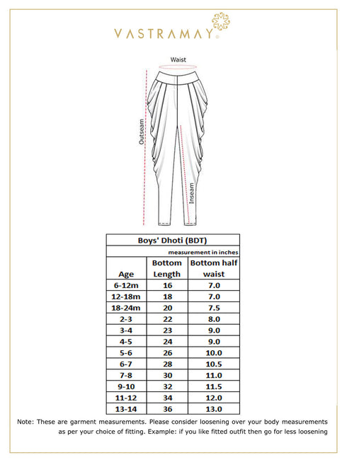 Boy's Pure Cotton White Dhoti