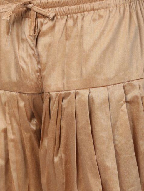 Boys' Deep Blue Cotton Silk Blend Kurta and Pyjama Set