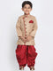 Boys' Brown Cotton Silk Blend Kurta and Pyjama Set